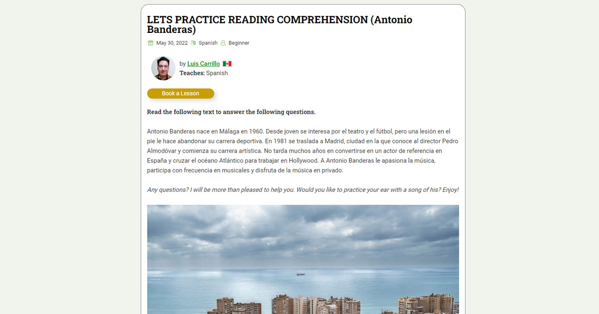 PolyTripper - LETS PRACTICE READING COMPREHENSION (Antonio Banderas)